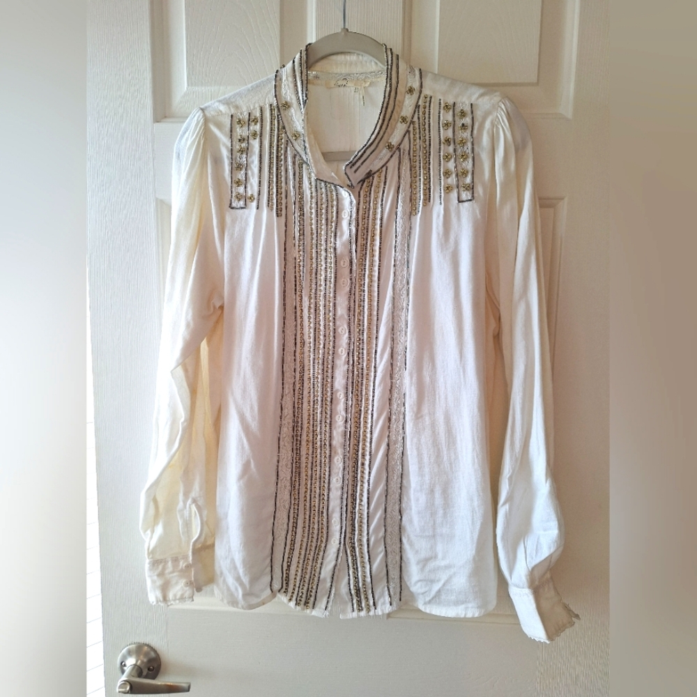 Floreat Ivory Embellished Blouse